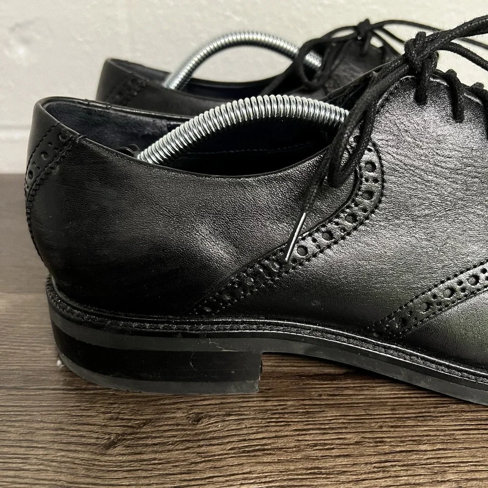 Cole Haan‎ Mens Buckland Saddle Oxfords Dress Shoes Black Almond Toe Lace Up 11M